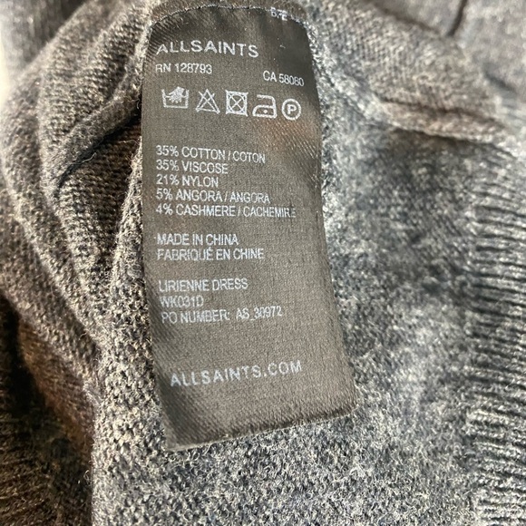ALLSAINTS Lirienne Angora Cashmere Cotton Blend  Soft Knit‎ Sweater Dress Size 2 - Picture 8 of 9